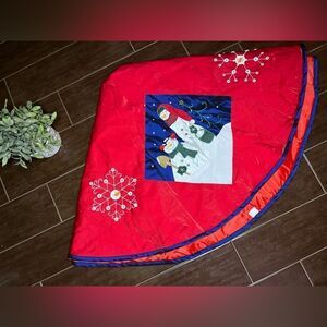 Christmas Eve by Santa’s Best snowman tree skirt
